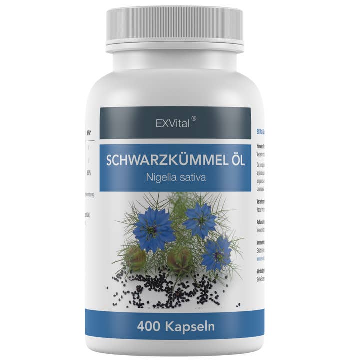 Black Cumin Oil Capsules, 1000 mg, EXVital, cold-pressed for wholesale by EXVital