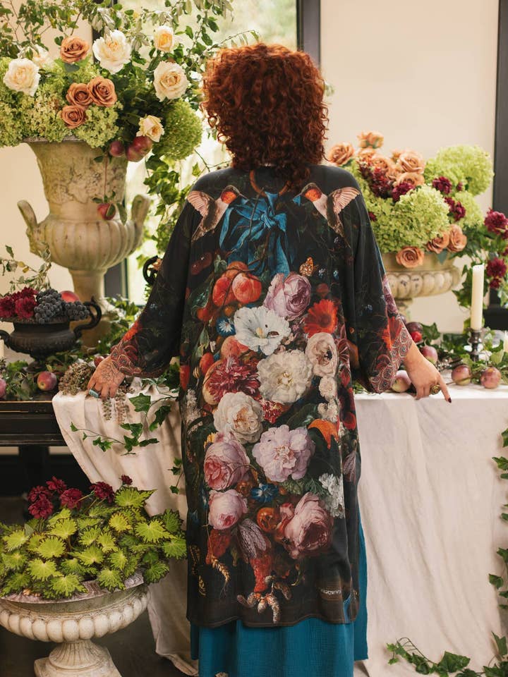 Market of Stars (Worldwide) - Wholesale Kimono - Women's - Flight of Fancy Opera Duster Kimono Robe Hummingbird