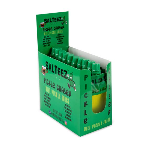 Salteez - Wholesale Pickled Vegetables - Salteez Pickle Chaser: 100% Dill Pickle Juice - 40 Pack Case1