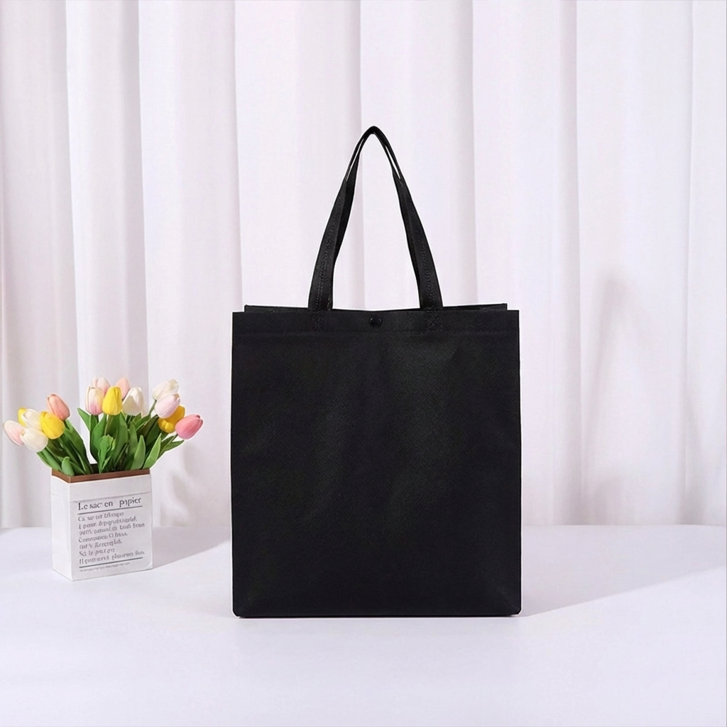 ByHome - Wholesale Gift Bag - 50pcs, 4 Sizes Black Long Handle Button Non-woven Gift Bag3