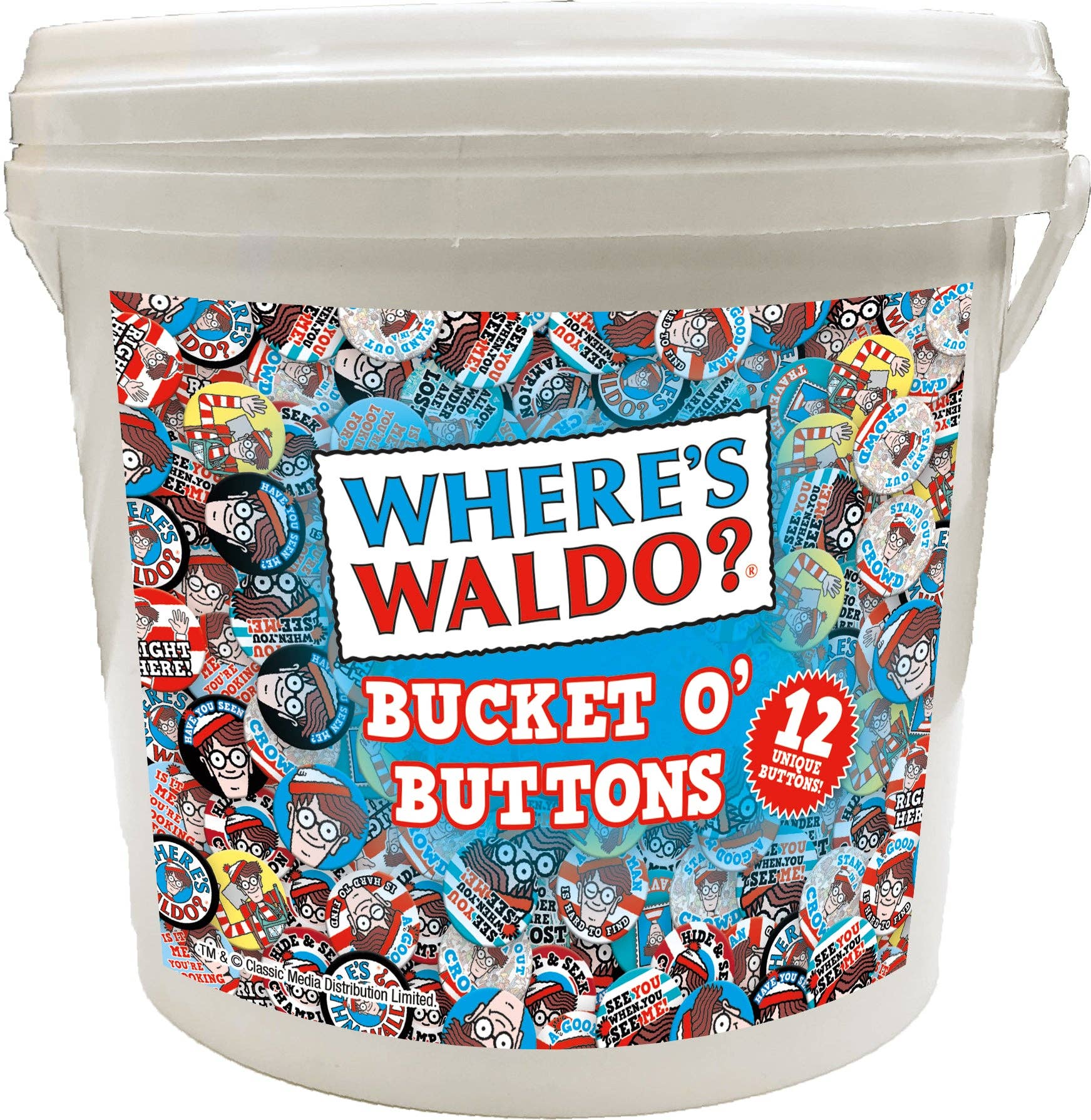 Great Stuff Novelties (GSN) by NMR Brands - Wholesale Lapel Pin/Button - 144 Unit Bucket o' Buttons - Where's Waldo1