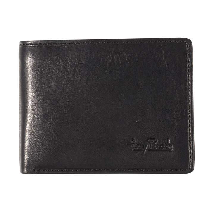 Small leather billfold with coin and extra credit card pockets for wholesale by Tony Perotti