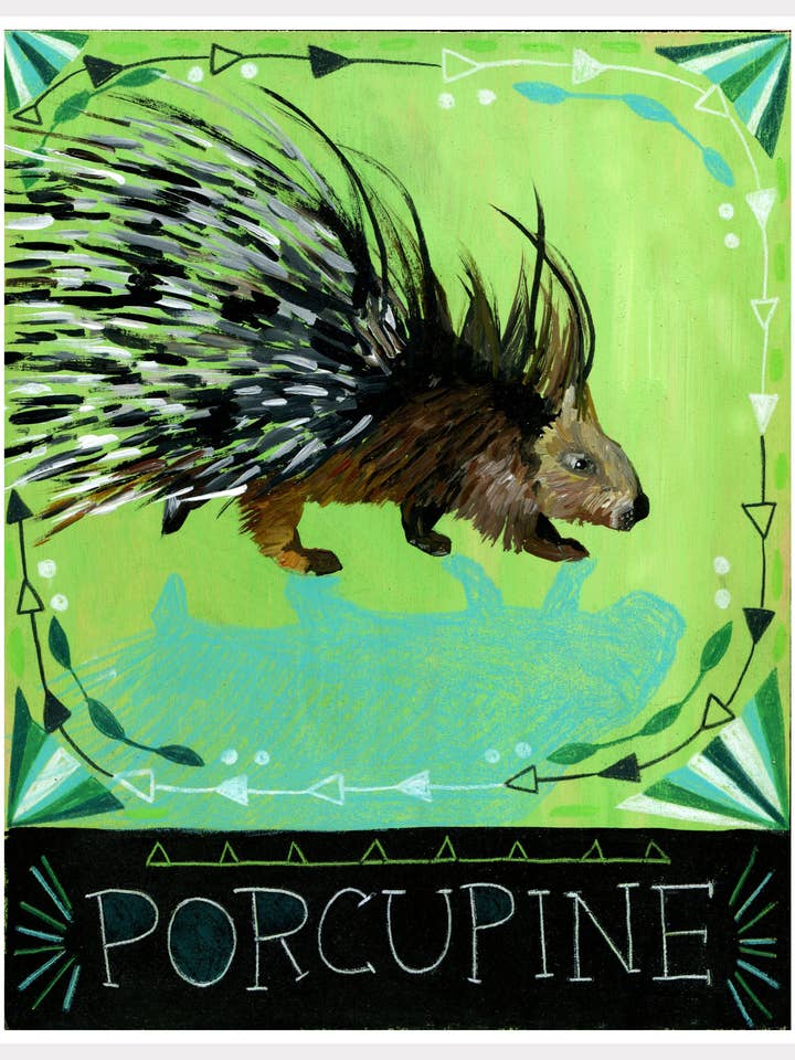 Animal Totem Print - Porcupine for wholesale by Jessica Swift