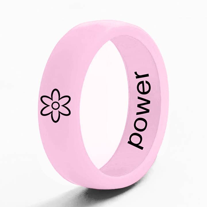 Flip Reversible flower and power ring pink for wholesale by Flip Rings