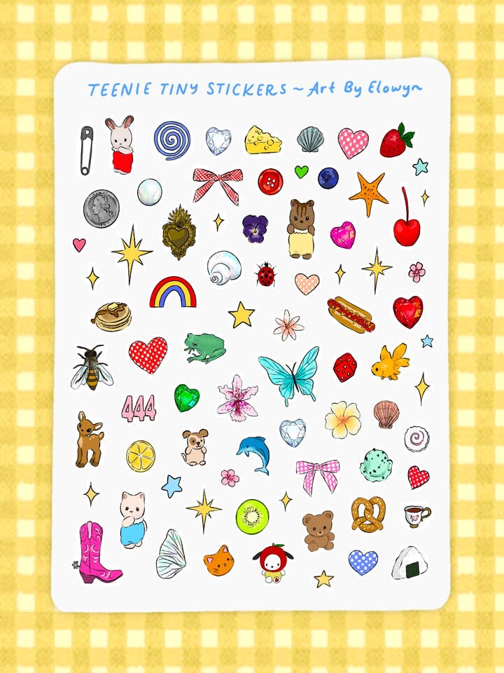 5x7 Teenie Tiny Stickers Sheet for wholesale by Art By Elowyn