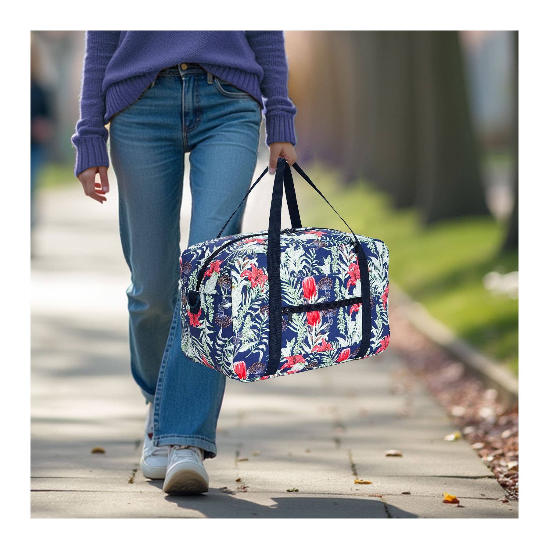 wandf – Saco de viagem - Mulher por atacado – Mala de Viagem Impressa 20L Armazenamento Sob o Assento para Companhias Aéreas3