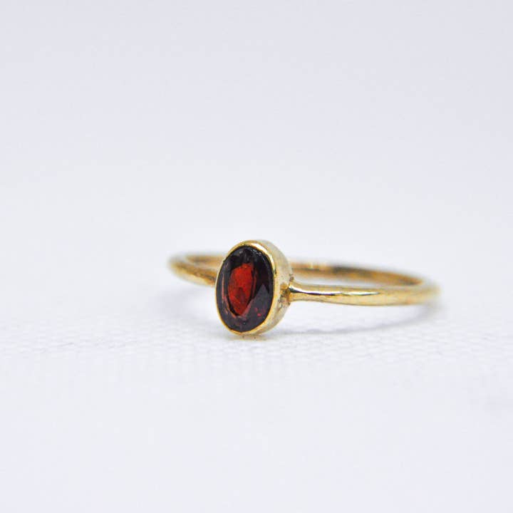 Zumki - Wholesale Single Stone/Solitaire Ring - Simple and Minimal Natural Gemstone Silver and Brass Ring18