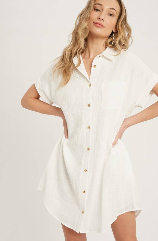 Peace Love Line - Wholesale Dress - Women's - SLG8322 - BUTTON UP SHIRT DRESS12