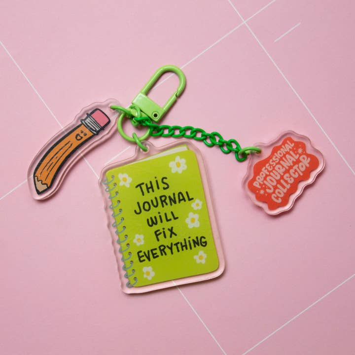 This Journal Will Fix Everything- Trinket Charm Keychain for wholesale by Bobo Design Studio