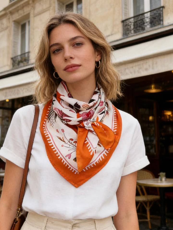 Lenço quadrado IN-3 de algodão 110 x 110 cm por atacado de LINETA