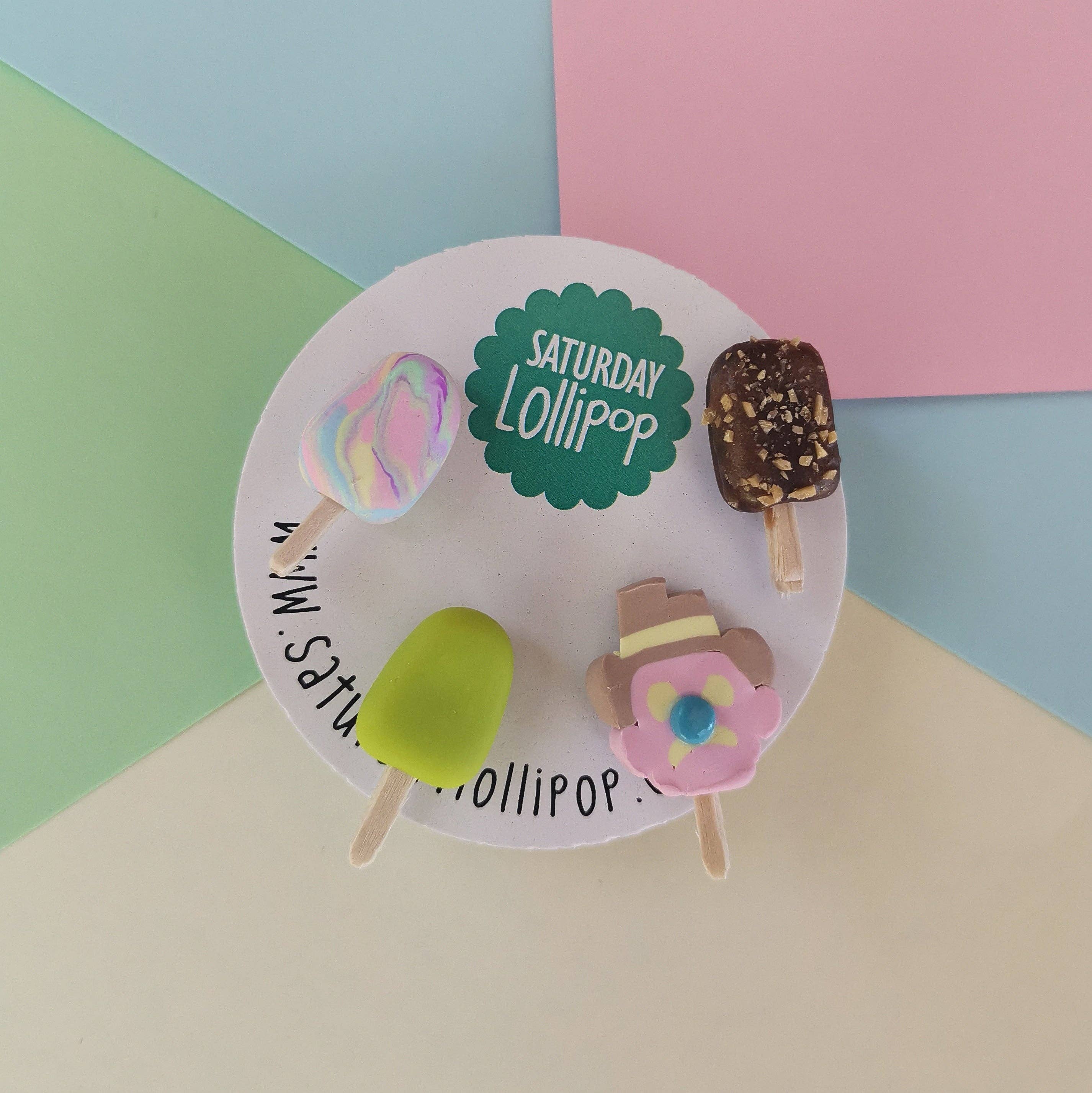 Saturday Lollipop - Wholesale Stud/post earrings - Ice cream assortment1