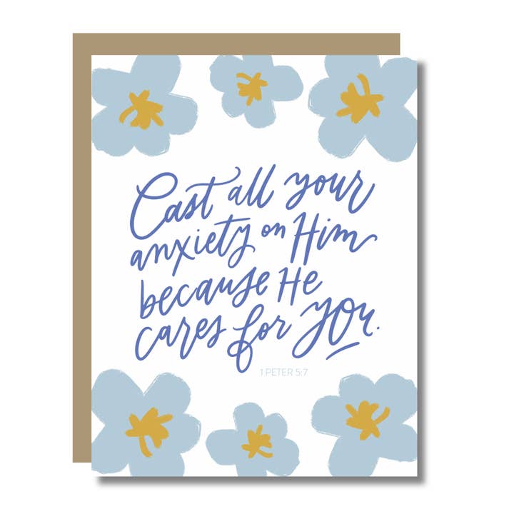 He Cares for You Card - Christian Encouragement Card for wholesale by Prairie Letter Shop