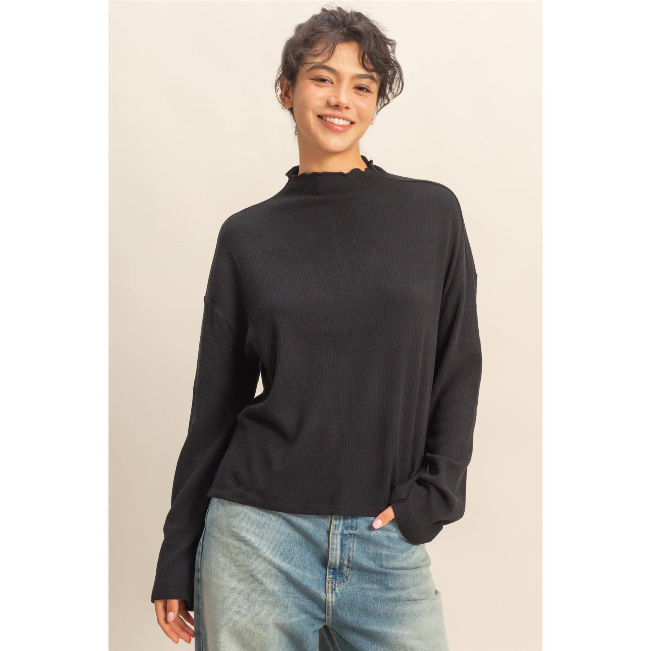 HYFVE - Wholesale Shirt - Women's - Oversized High Neck Top With Side Slit16