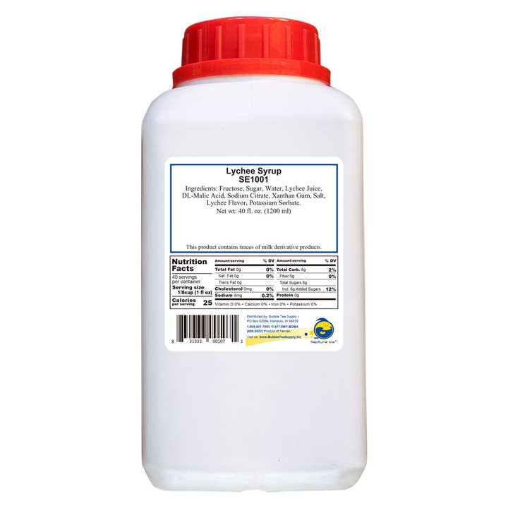 Bubble Tea Supply - Wholesale Flavored Syrup - Lychee Bubble Tea Syrup (40 fl oz)1