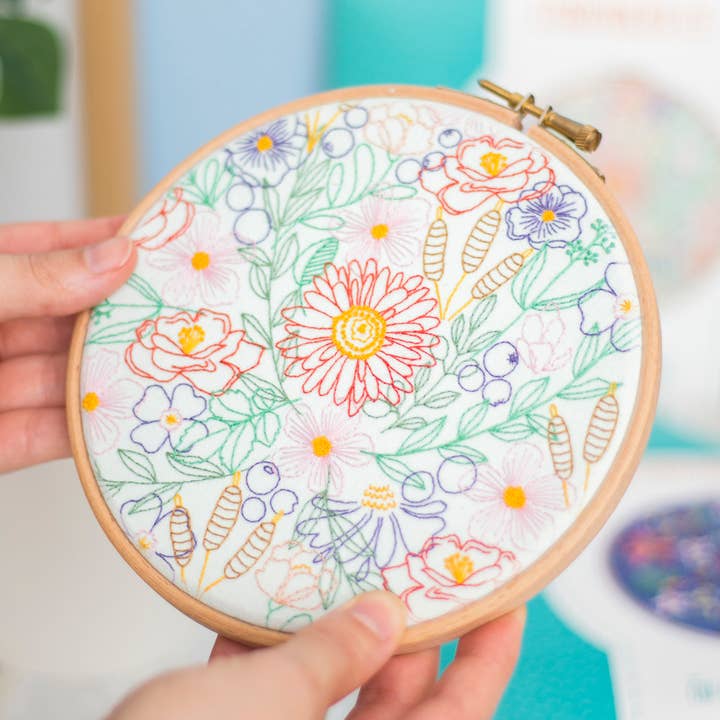 Bloom Burst Floral Handmade Embroidery Craft Sewing Kit for wholesale by Oh Sew Bootiful