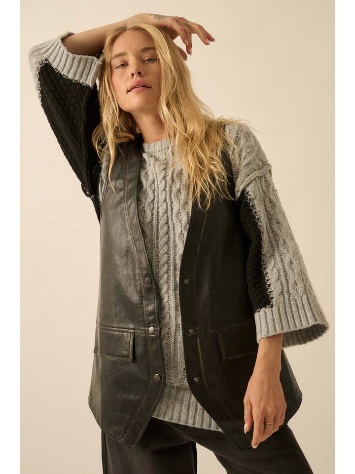 Promesa USA - Wholesale Outerwear Vest - Women's - Faux Leather Snap-Front Vest12