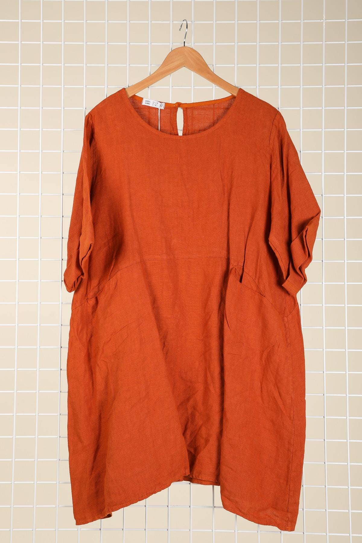 la maison des fibres naturelles – Engroshandel Kjole - Dame – Kort hørkjole med rund hals i 100 % hør 671920