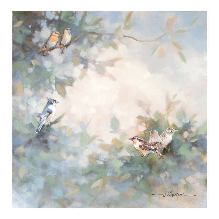 Red Dog Master Prints - Wholesale Art Print - "Songbirds in Powder Blue" Aleksandr Cherepov art print