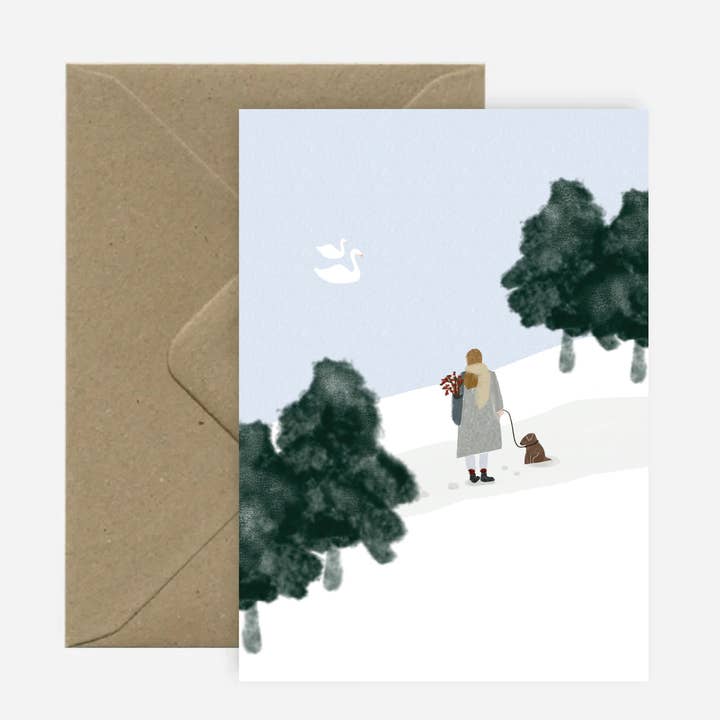 Caminhadas de Inverno - Cartão de Saudações por atacado de Elly Vvaller