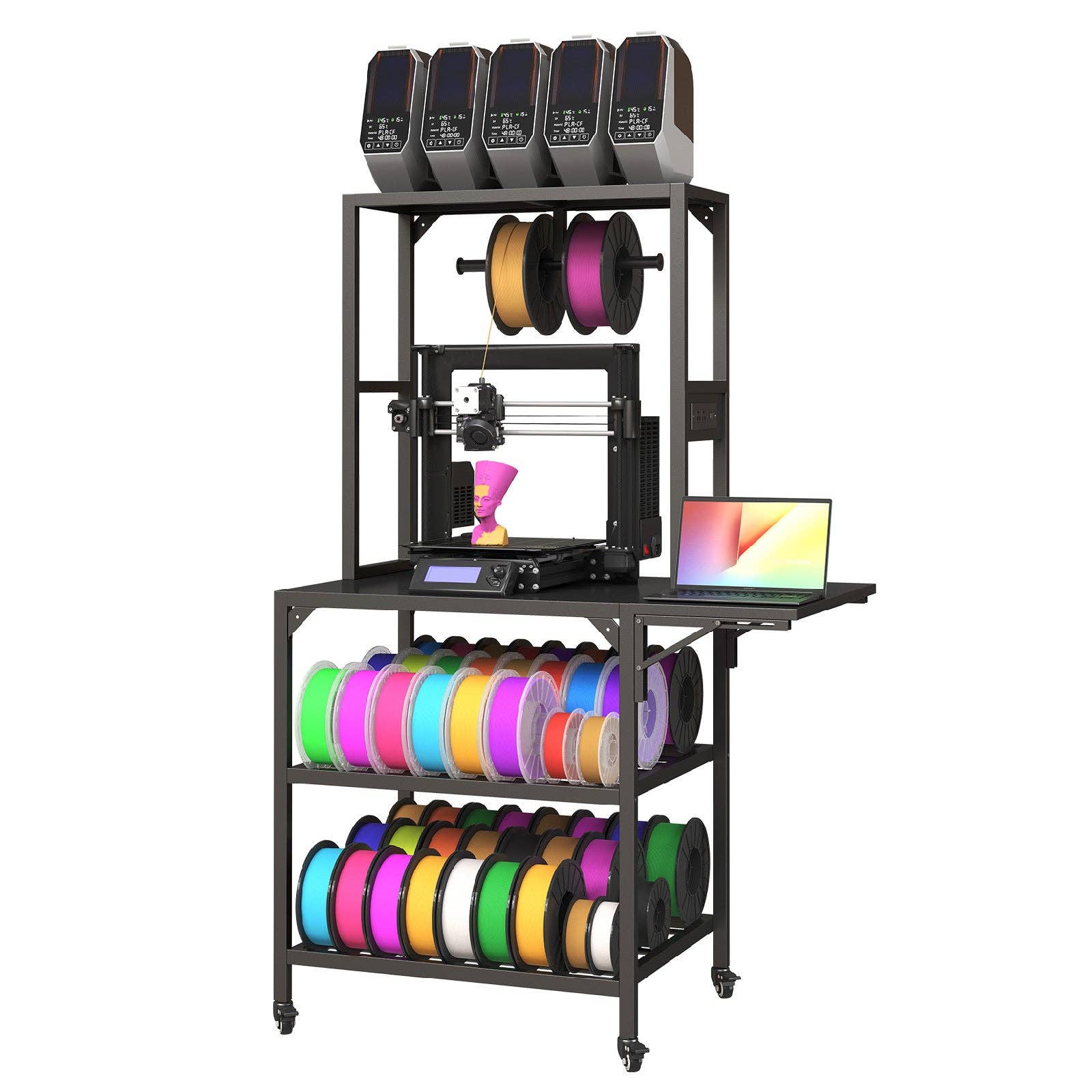 39F Inc. - Wholesale Free Standing Shelf - 3D Printer Stand with Storage Rack in Black Metal3