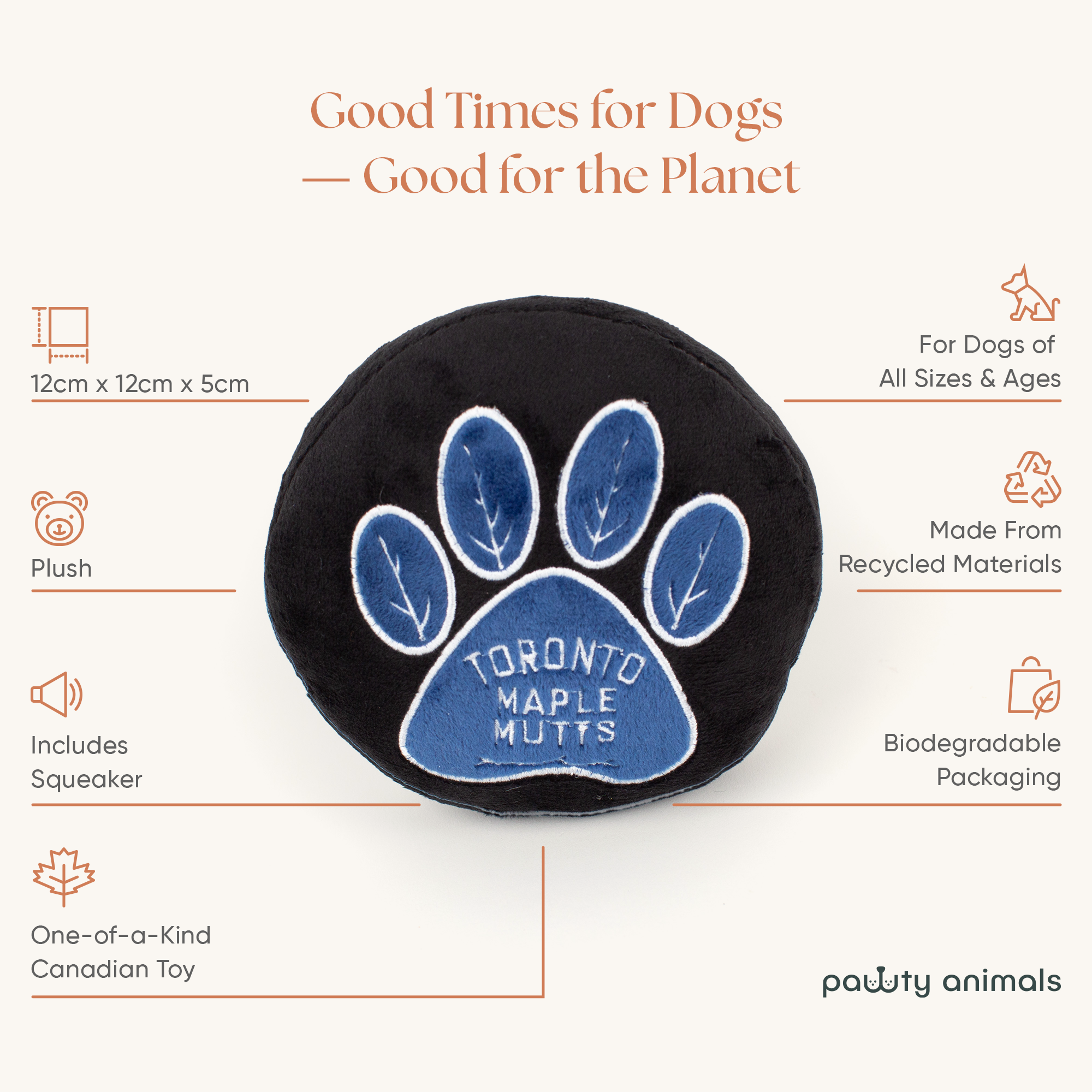 PawtyAnimals.ca - Wholesale Pet Plush Toy - Dog - Toronto Maple Mutts3