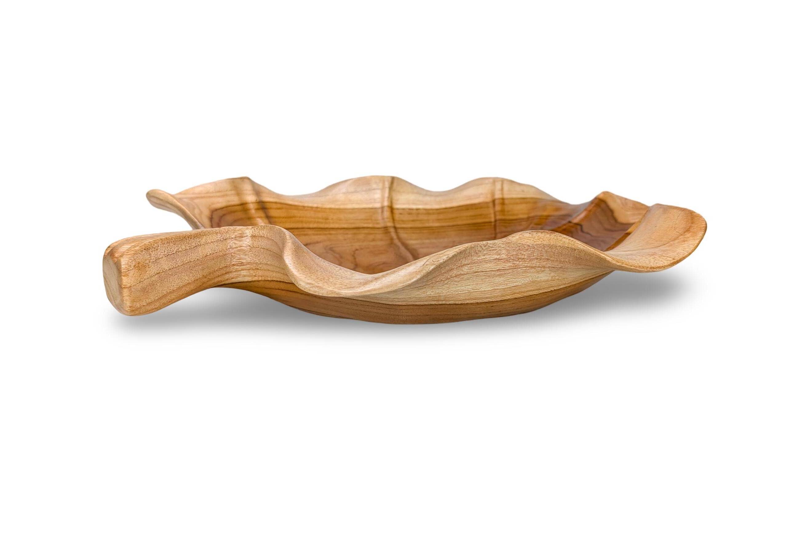 baligood - Wholesale Serve Bowl - WOOD CENTERPIECE BOWL, Wood Table Bowl, Wood Centerpiece, Teak Fruit Plate, Teak2
