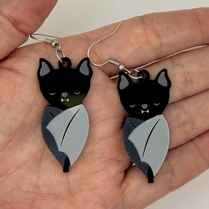Sleepy Bat Earrings Halloween Spooky Cute Gift for wholesale by Myrickle