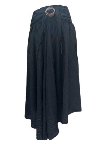 Bohotusk Plain svart lång kjol med kokos spänne (& Axelbandslös klänning) S/M till 3XL för wholesale av Bohotusk