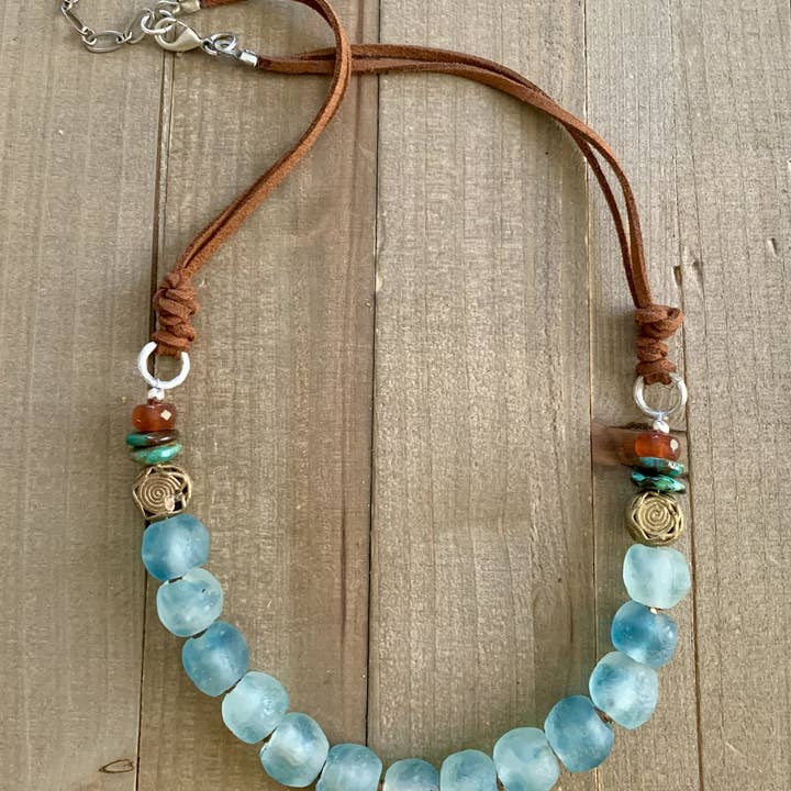 Beach Day fair trade beachy boho necklace for wholesale by Nellie Pratt Artisan Jewelry