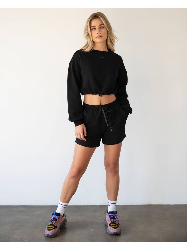 Rebody - Wholesale Sweatshirt - Women's - Rebody Puff Sleeve Crop Sweatshirt