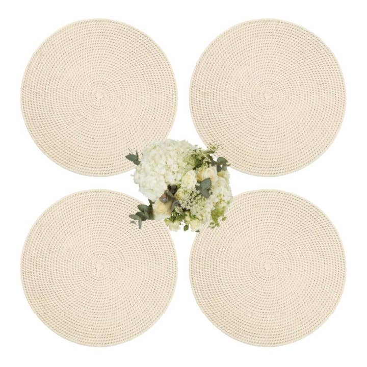 Madame Smart Ltd – wholesale Placemat – Round & Round Rattan Placemat Sand Colour - Set of 41