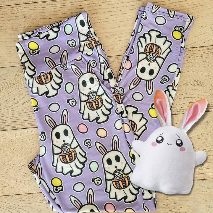 Ghost Bunnies Pocket Leggings (Exclusive) - Easter High-quality Handcrafted Vibrant Leggings for wholesale by Beautifully Unique® Bootique