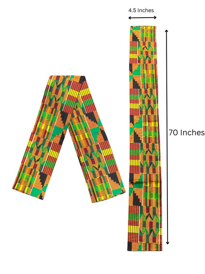 Cachecol de Graduação Kente de Dois Lados (4,5" x 70") (Pacote de 6 Peças) por atacado de Satsuma Wholesale