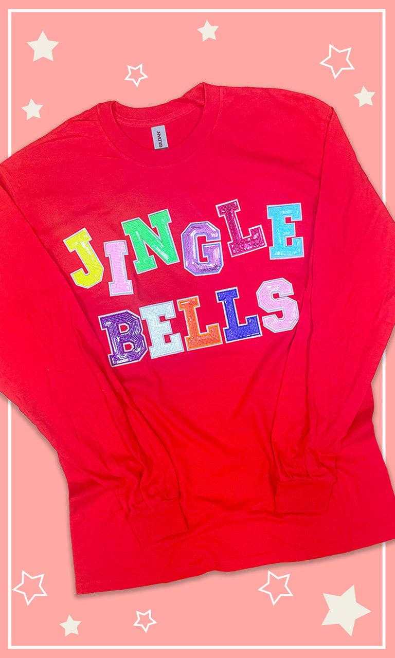 Sugar Stitch - Wholesale T-Shirt - Women's - Jingle Bells Sequin Graphic Long Sleeve T-Shirt1