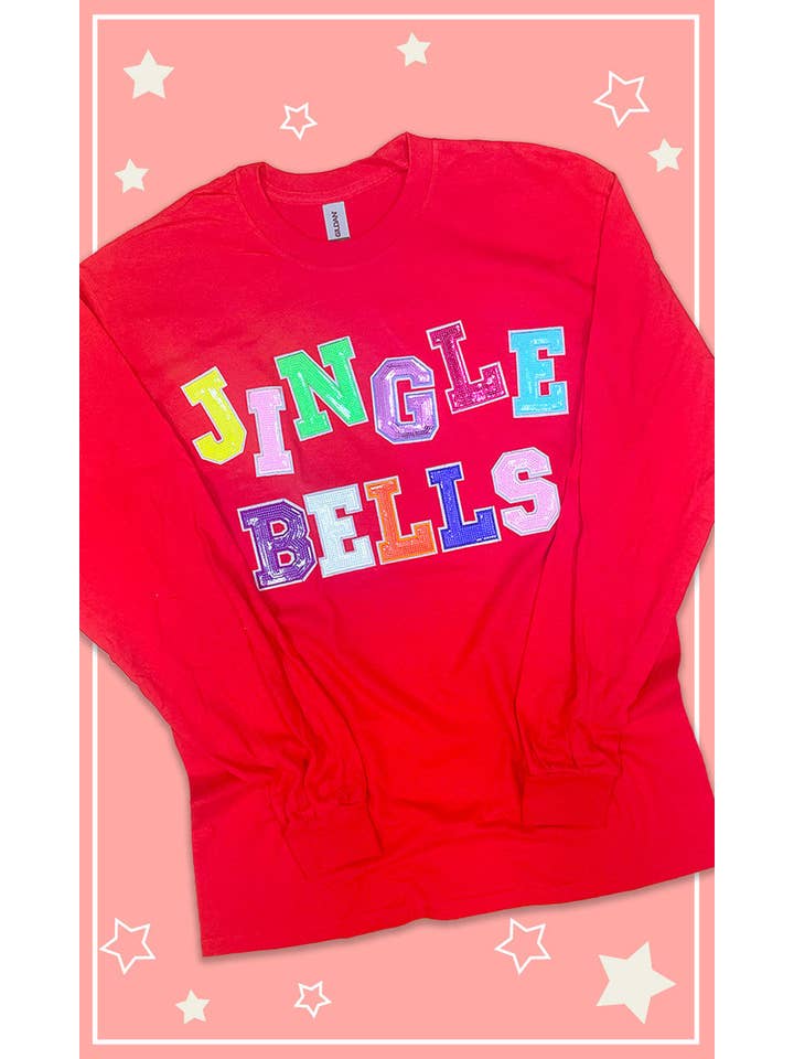 Sugar Stitch - Wholesale T-Shirt - Women's - Jingle Bells Sequin Graphic Long Sleeve T-Shirt1