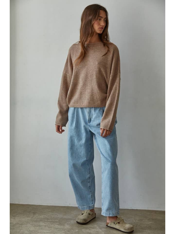 By Together - Wholesale Knit Sweater - Women's - W2114 | Knit Sweater Rolled Round Neck Pullover Top19