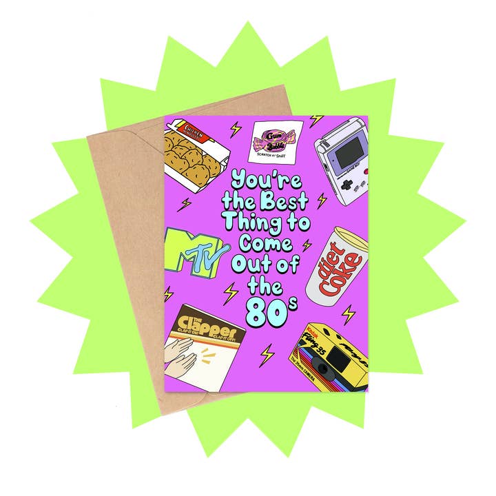 80s Best Thing - Retro 1980s Themed Birthday Greeting Card for wholesale by Siyo Boutique