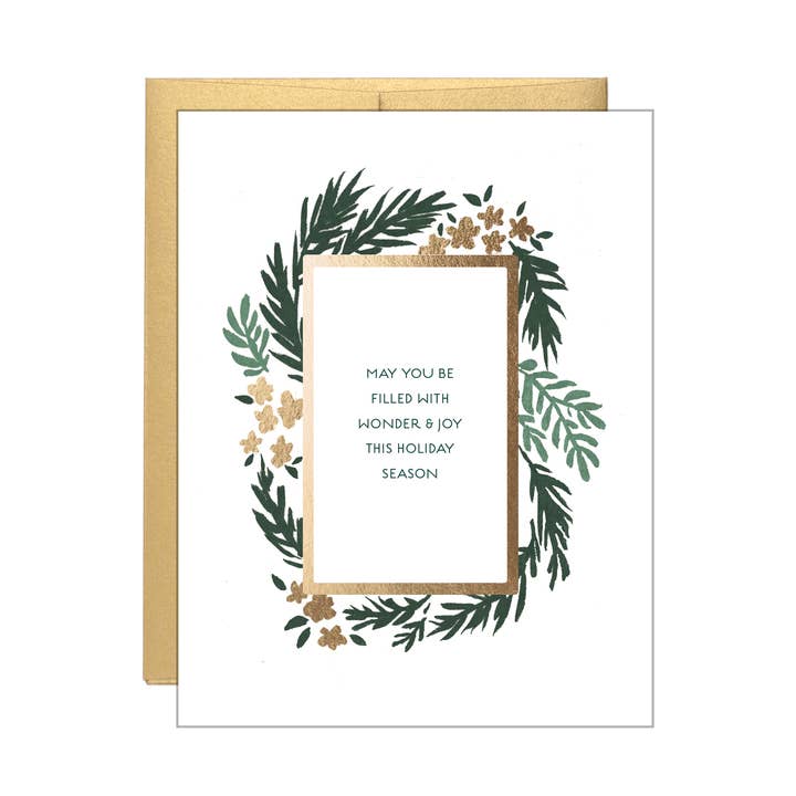 May You be filled with Wonder & Joy - Holiday Card for wholesale by Lake Erie Design Co.