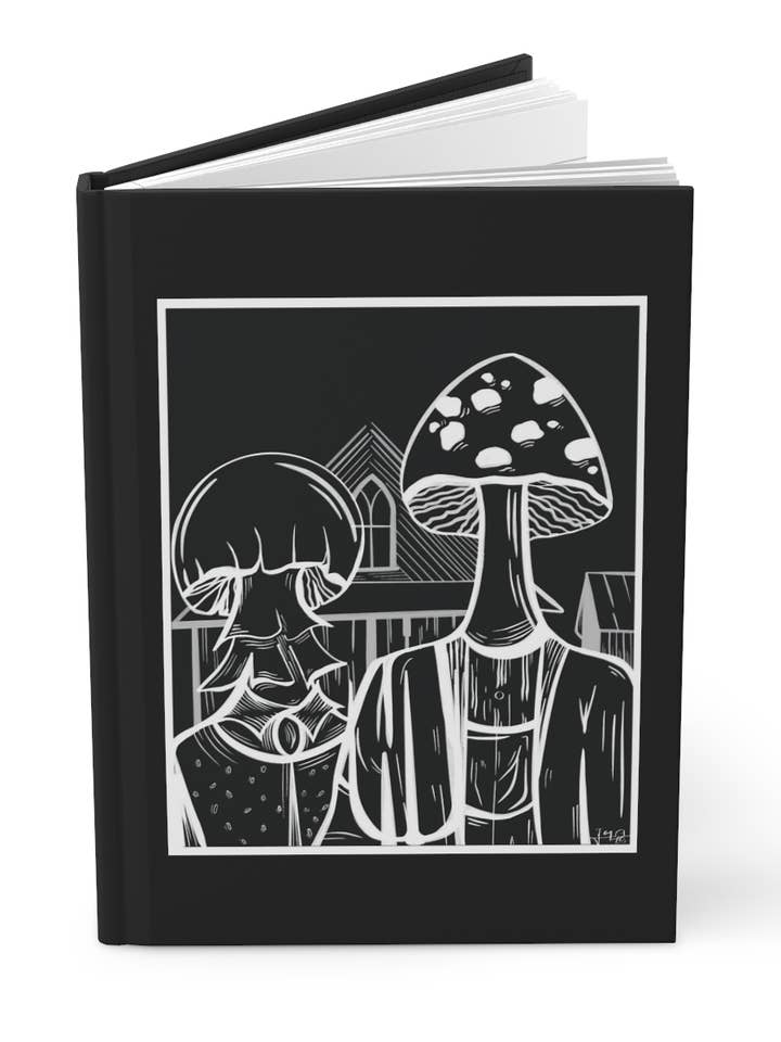 Taccuino con copertina rigida opaca American Gothic Mushroom per la vendita all'ingrosso da parte di Jaz North Coast
