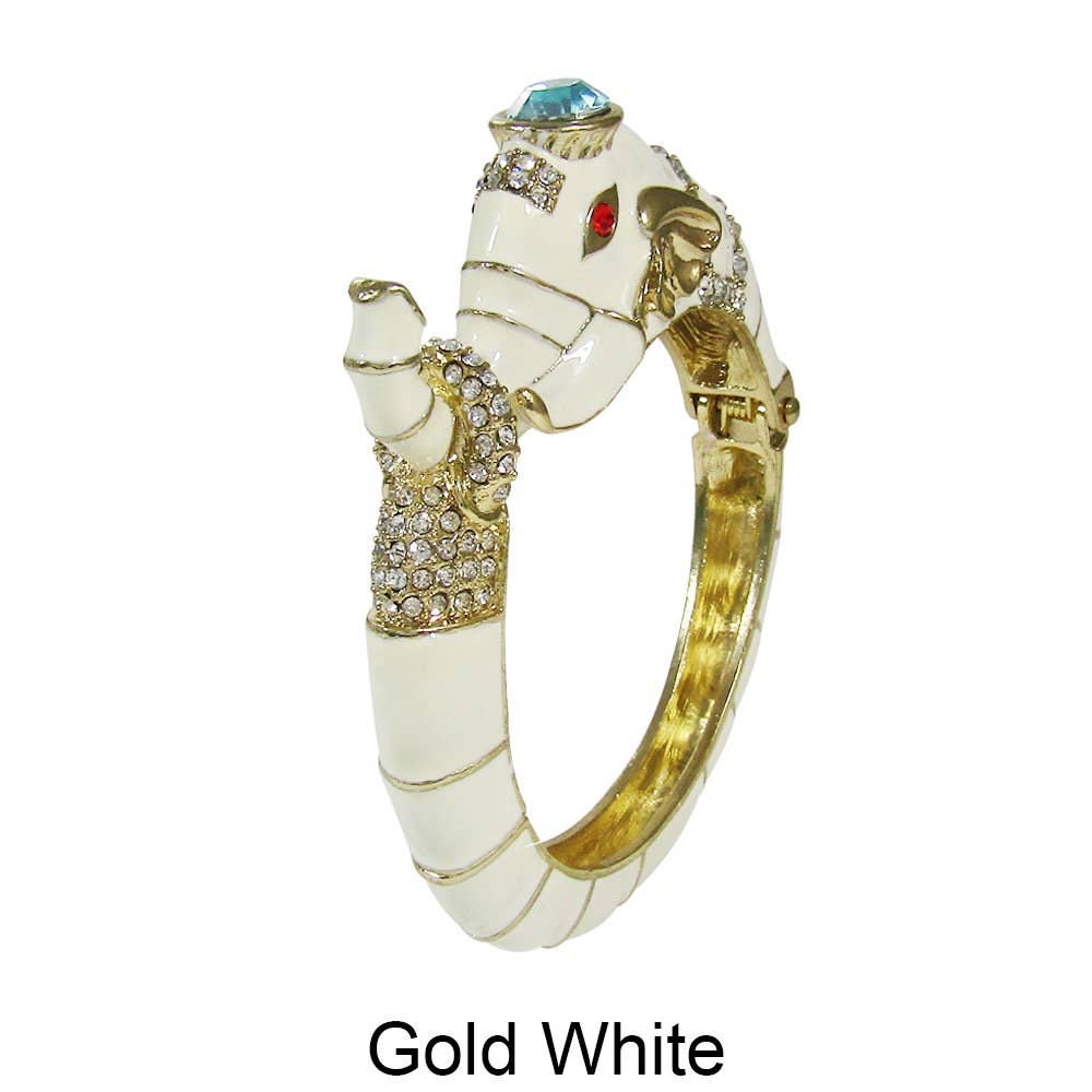 TheTizana - Wholesale Cuff Bracelet - Stoned Enamel Elephant Hinge Bangle Cuff Bracelet3