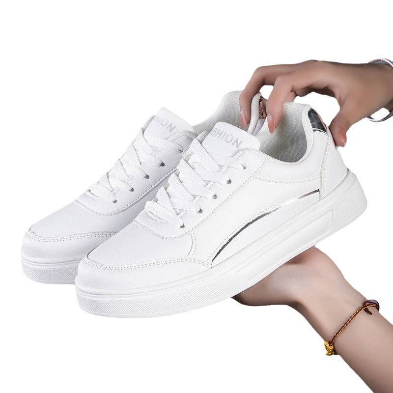 Naomi's Happy Place Shop - Wholesale Lifestyle trainers – Women′s - White shoes for women, white board shoes, anti slip flat bottom5