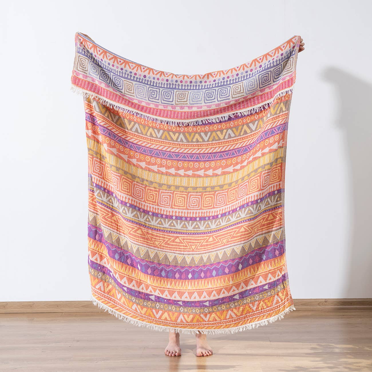 Kikoya – Engroshandel Tæppe – Kikoya 100% bomuld plaid til hjemmedekoration 130x170 cm i farmhouse-stil4