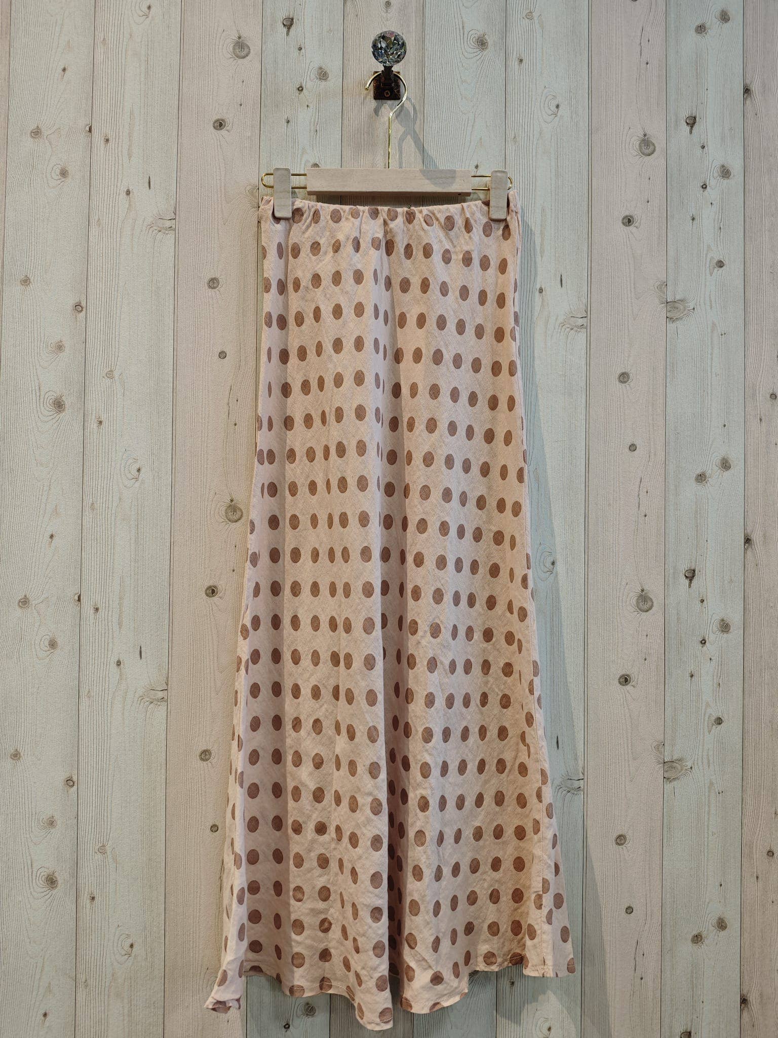 Linen & More - Wholesale Skirt - Women's - REF 13561 POLKA DOT SKIRT 100% LINEN1