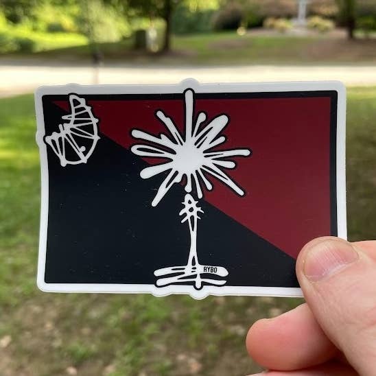 Südkarolina Granat Palmetto-Baum Flaggenaufkleber für den Großhandel von Rybo Shop