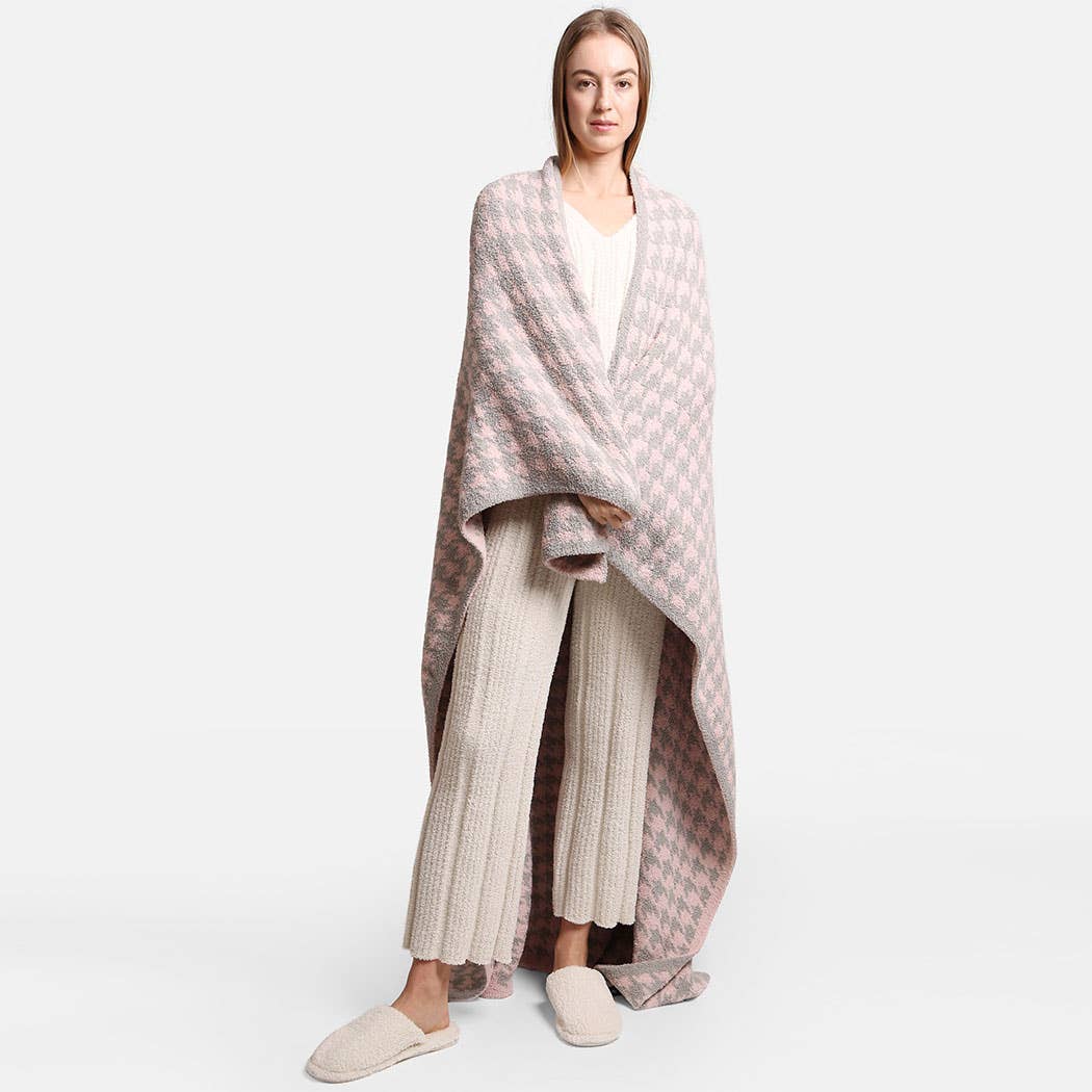 Fashion City - Wholesale Throw Blanket - Houndstooth Pattern Luxury Soft Throw Blanket8