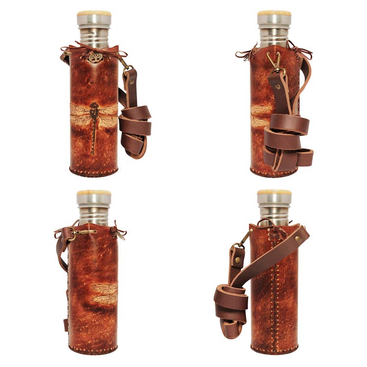 Vesica - Venta al por mayor Botelleros - Soporte para botellas de agua de lujo con forma de libélula, color marrón4