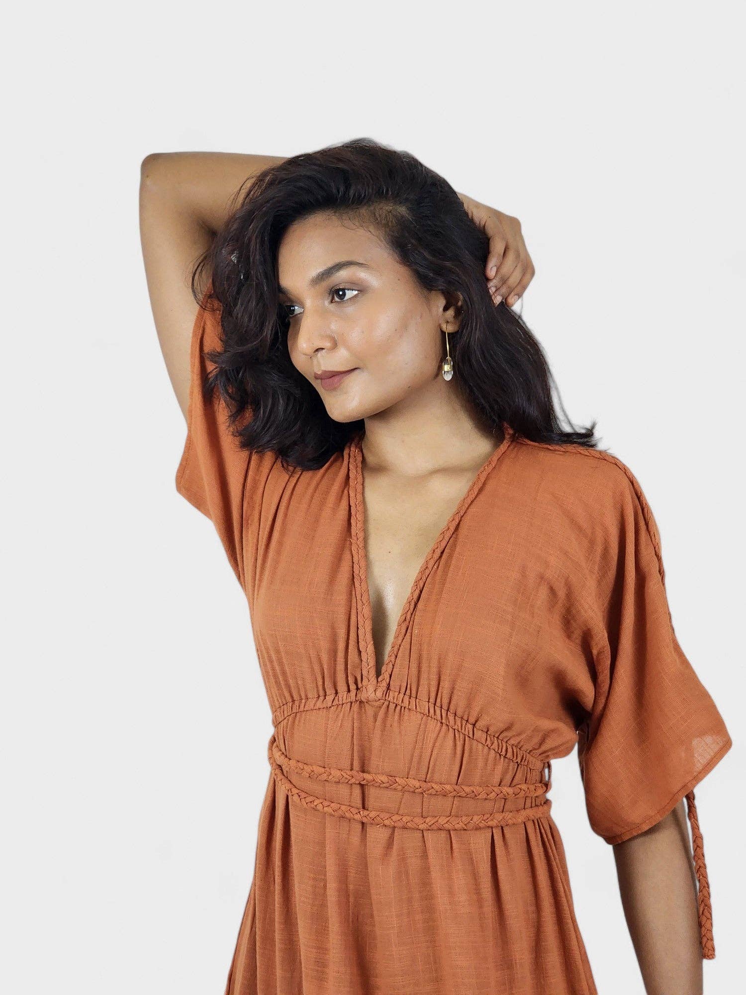 Sacred Ceremony - Wholesale Dress - Women's - Rust Organic Cotton Rope Goddess Maxi Dress9