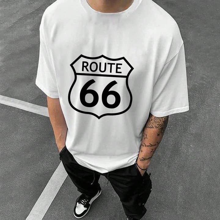 ROUTE 66 Men's Cotton T-shirt 230 GSM for wholesale by novaxau