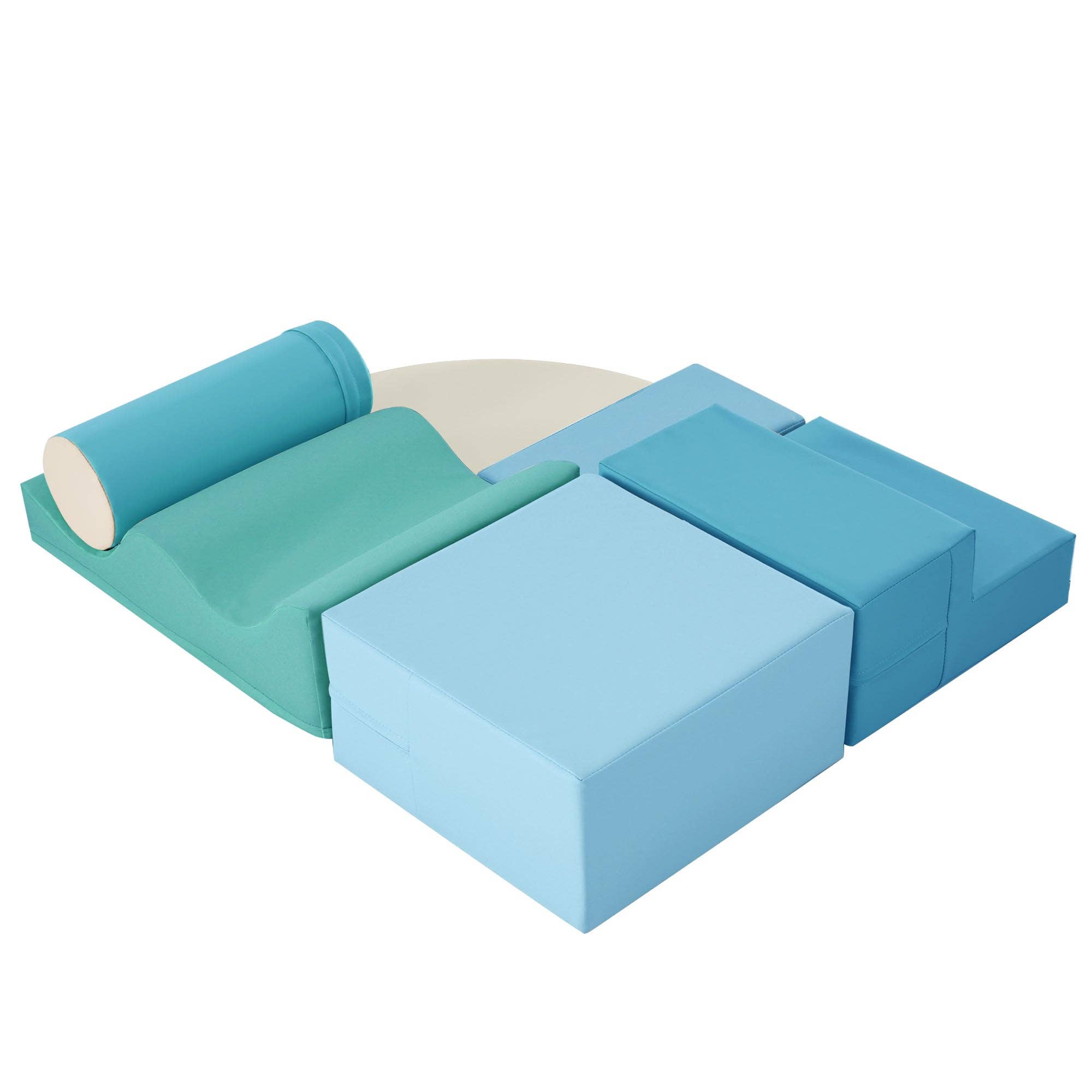 Orange County Decor - Wholesale Toy Set - Kids - Soft Climb And Crawl Foam Playset 6 In 1, Soft Play Equipment Climb And Crawl Playground For Kids,Kids Crawling And Climbing Indoor Active Play Structure Blue Foam Indoor11