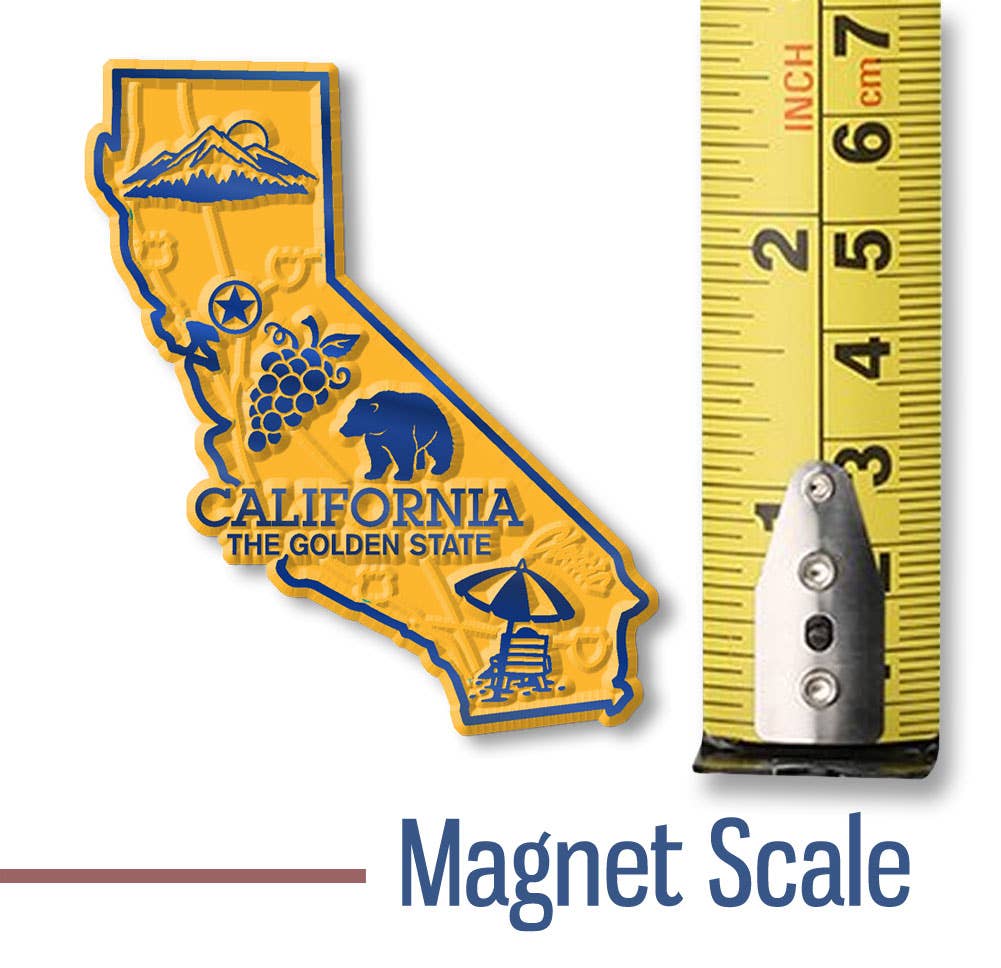 7 Star - Wholesale Magnet - California - CA Small State Magnet, Made in USA1